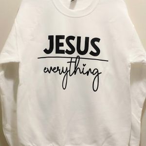 White Jesus Over Everything Crewneck. Brand new. Unisex